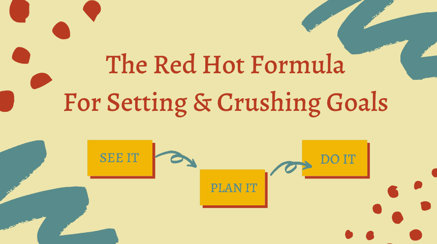 graphic of the red hot formula workshop where Gabe teaches how to see it, plan it, and do it for your goals
