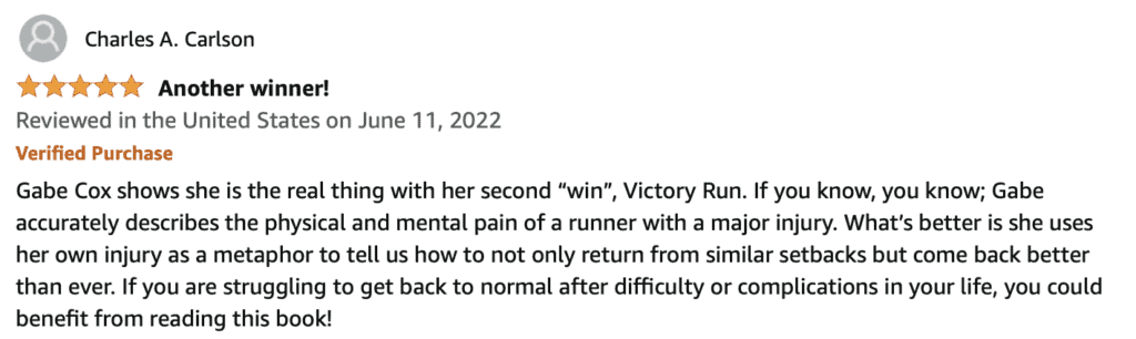 Amazon book review from Charlie about Victory Run