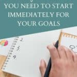 Notebook sitting on the table numbered one through four with a title 3 simple systems you need to start immediately for your goals