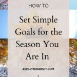 underlay of different seasons of spring summer fall winter with an overlay title how to set simple goals for the season you are in