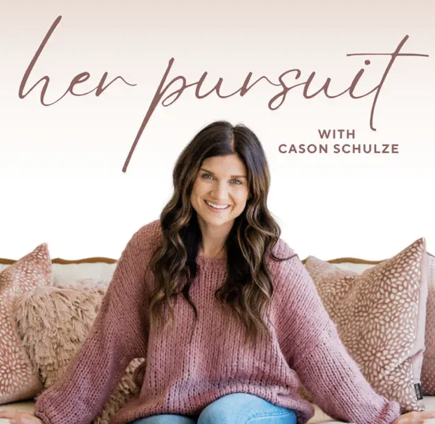 Her Pursuit podcast cover art with Cason Schultz