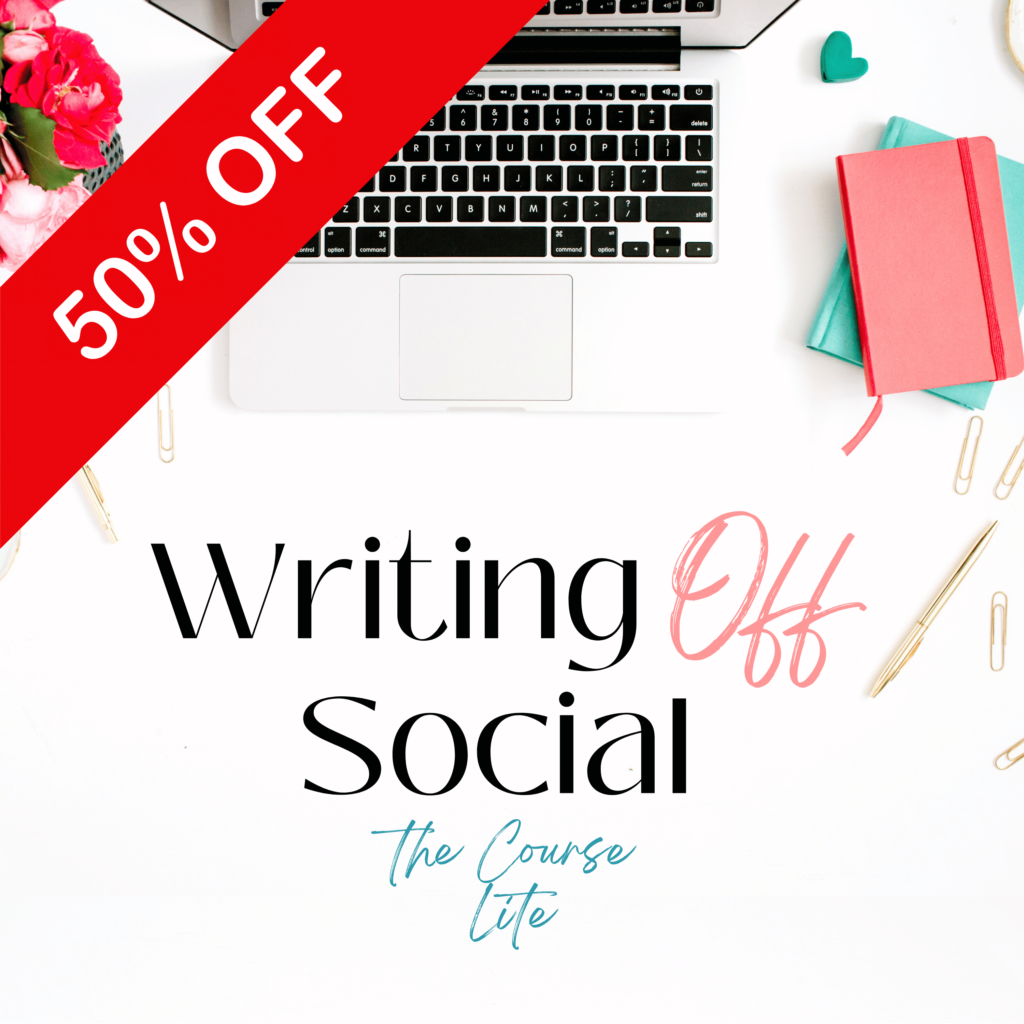 50% off The Writing Off Social Course from Sandy and MK for VIP upgrade at the grow your biz without social virtual conference