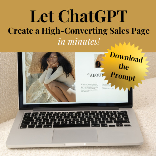 ChatGPT prompt for sales page from Annie Cole for VIP upgrade at the grow your biz without social virtual conference