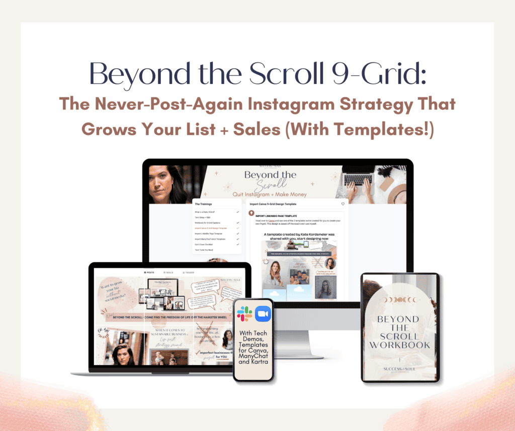 Cover graphic for a VIP bonus offer from Kate Kordsmeier for her Beyond the Scroll Instagram strategy