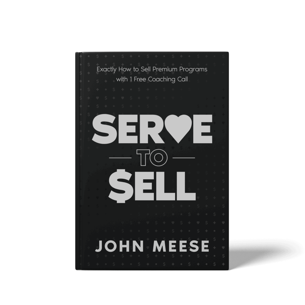 Cover graphic for a VIP bonus offer from John Meese for his Serve to Sell book