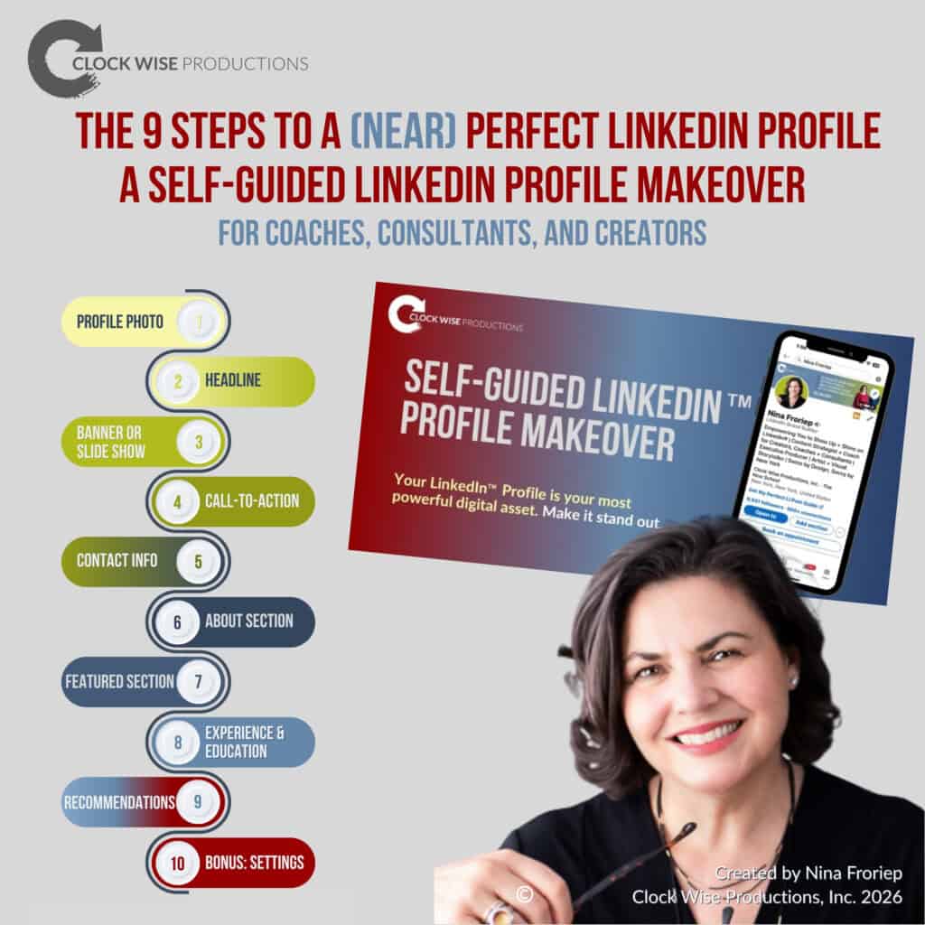 Cover graphic for a VIP bonus offer from Nina Froriep for her LinkedIn Profile resource