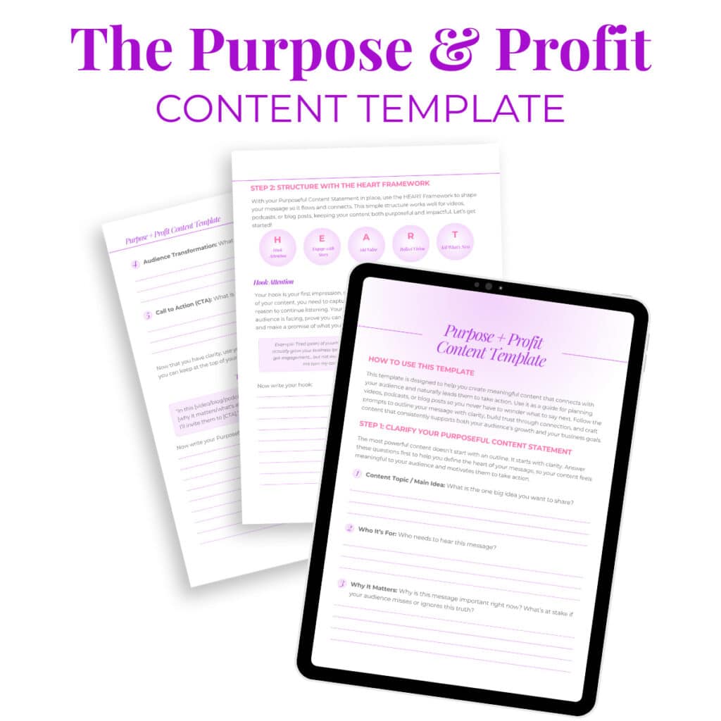 Cover graphic for a VIP bonus offer from Christina Patterson for her The Purpose and Profit content template