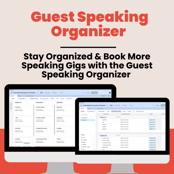 Cover graphic for a VIP bonus offer from Sharee Collier for her Guest Speaking Organizer Template